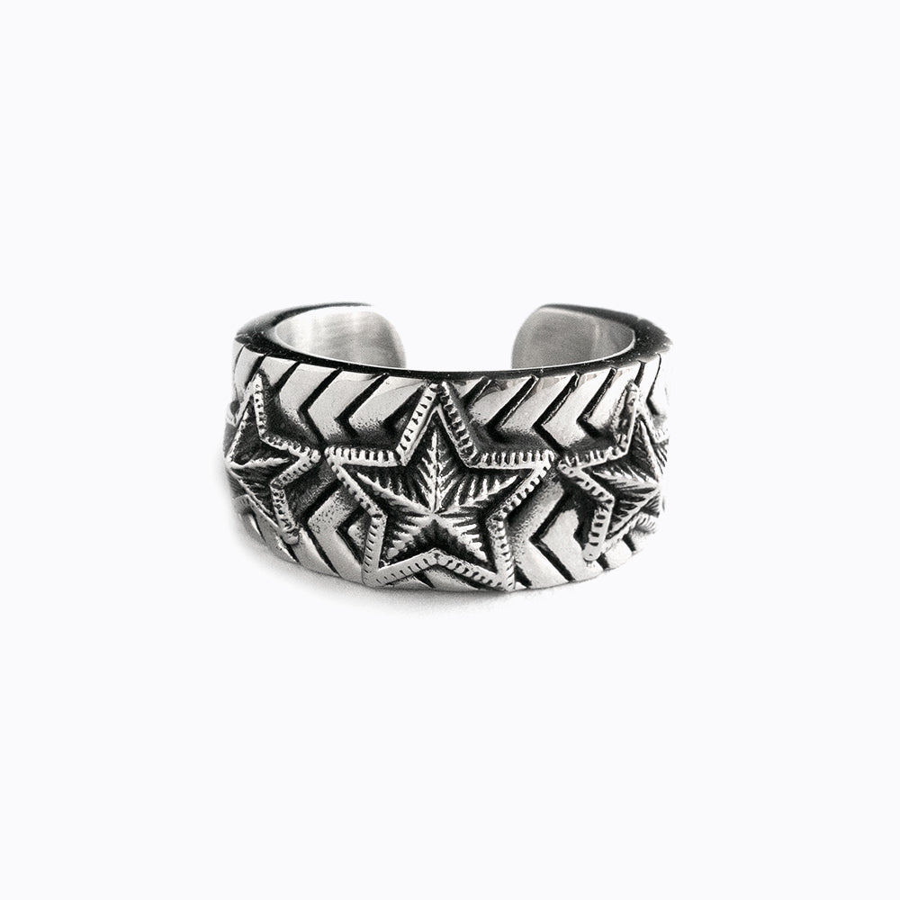 Three Star Wave Stainless Steel Ring – XY ELEMENT