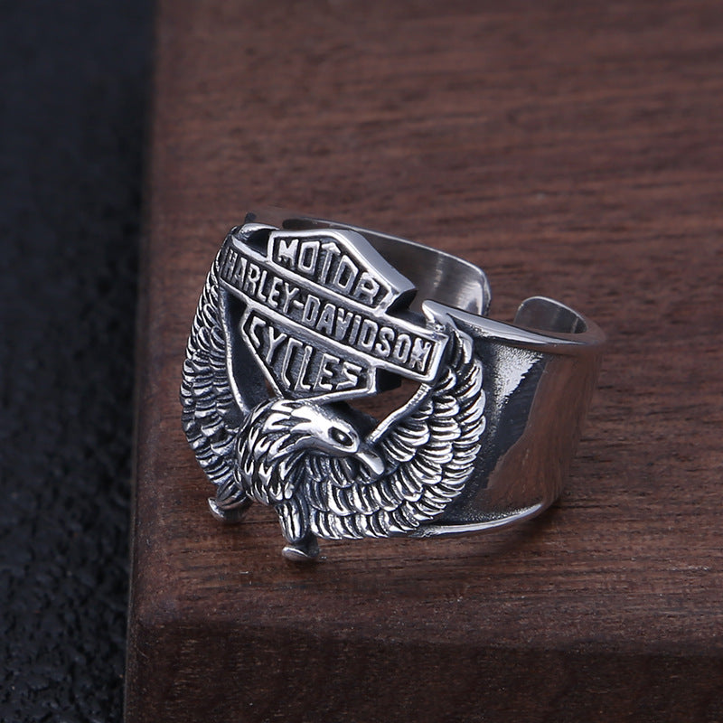Skull Eagle Biker Ring 925 Sterling Silver