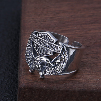 Skull Eagle Biker Ring 925 Sterling Silver