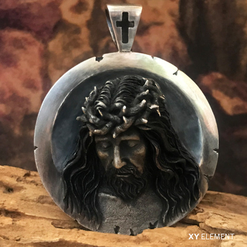 Jesus Christ and The Holy Grail Solid 925 Sterling Silver Pendant