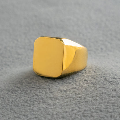 Square Signet Stainless Steel Minimalist Ring