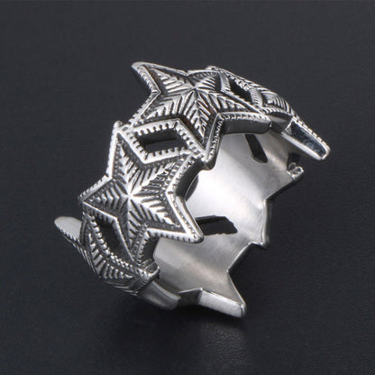 Stainless Steel Star Wrap Ring