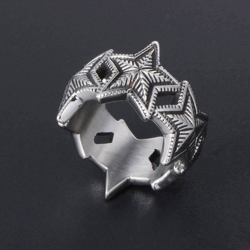Stainless Steel Star Wrap Ring