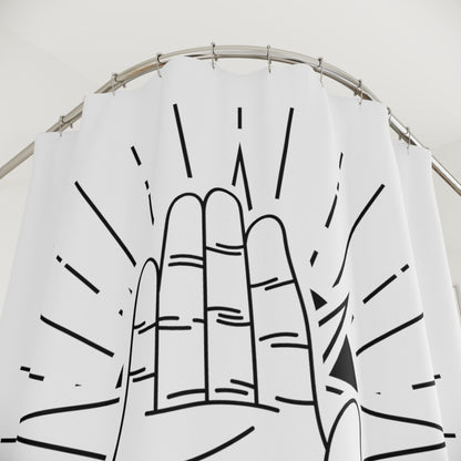 Boho Hand with Eye Line Art Shower Curtain