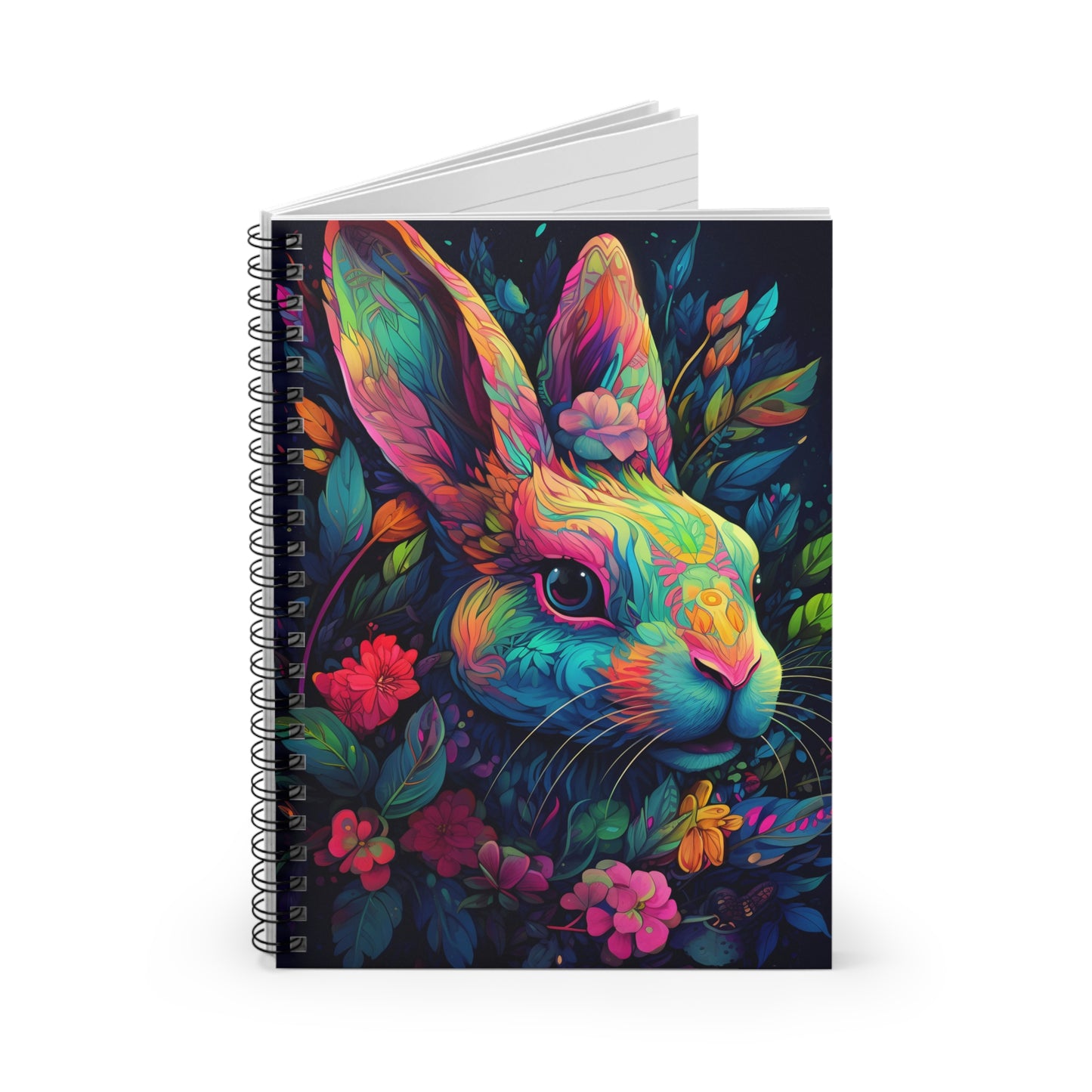 Colorful Neon Rabbit Notebook