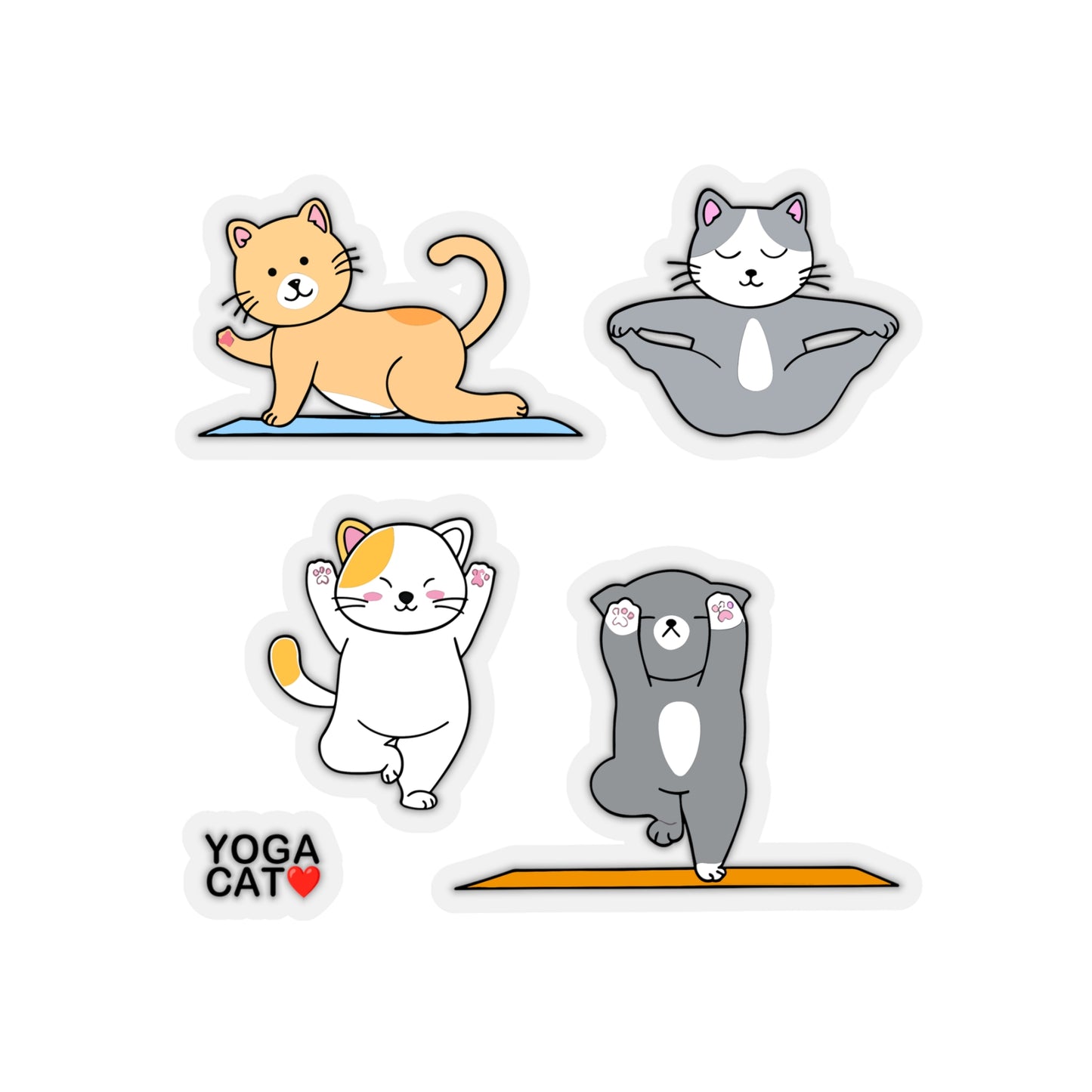 Yoga Cat Sticker Pack (1)
