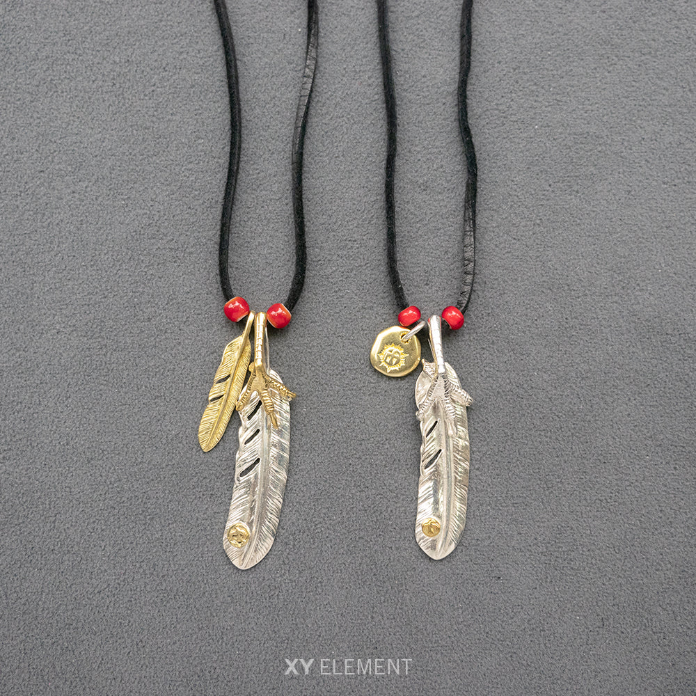 S925 Silver Eagle Claw Japanese Glass Beads Deer Leather Necklace