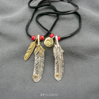 S925 Silver Eagle Claw Japanese Glass Beads Deer Leather Necklace