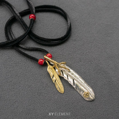 S925 Silver Eagle Claw Japanese Glass Beads Deer Leather Necklace