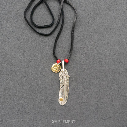S925 Silver Eagle Claw Japanese Glass Beads Deer Leather Necklace