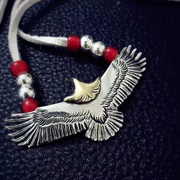 Takahashi Goro’s Native American Style Spread Eagle Sterling Silver Necklace