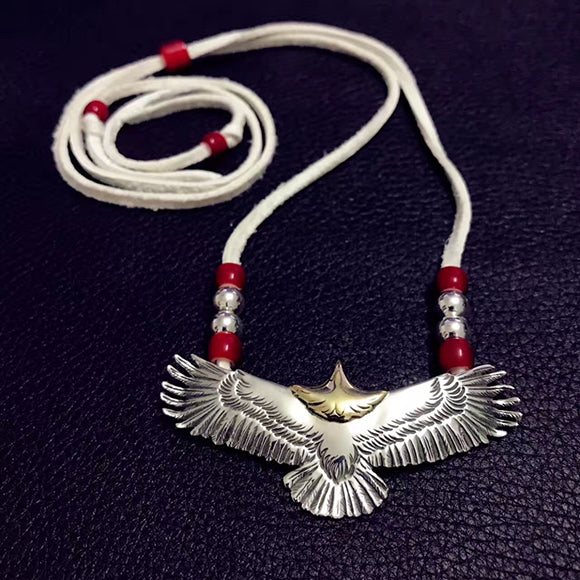 Takahashi Goro’s Native American Style Spread Eagle Sterling Silver Necklace