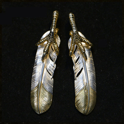 Feather with Claw Pendant, Japanese Design, Native American Inspired