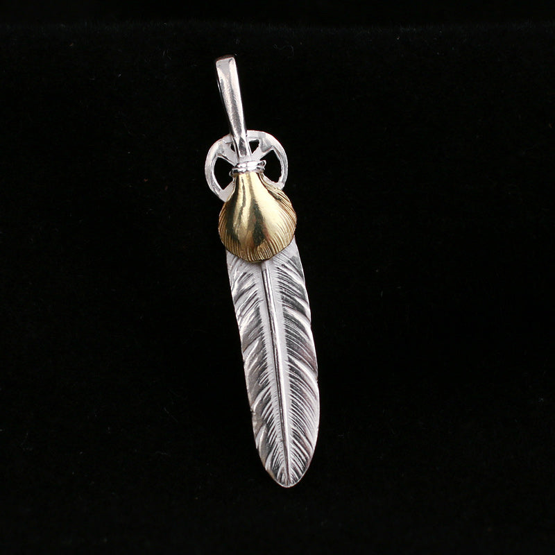 Heart Wheel Feather Pendant, Japanese Design, Native American Inspired