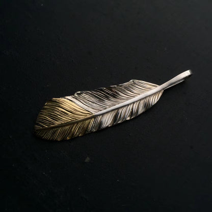 Gold Tip Red-tailed Hawk Feather