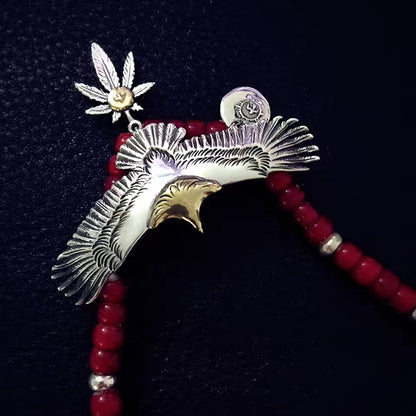 Goro's Style Native American Silver Eagle Necklace
