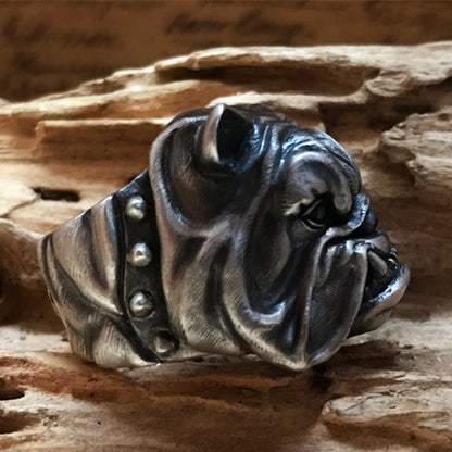 British Bulldog Solid S925 Sterling Silver Ring