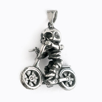 骷髏少年腳踏車吊飾項鍊 N1046