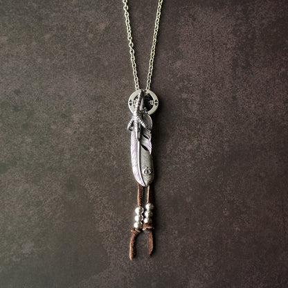 Feather with Wheel Setup Necklace