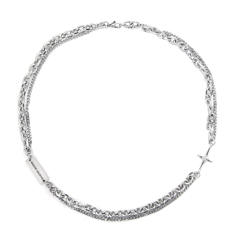 Mini Cross Layered Chain Stainless Steel Necklace KPOP TikTok Style