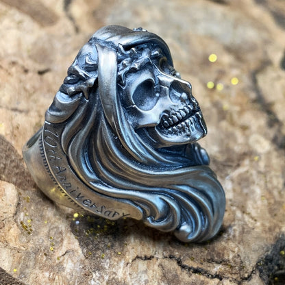 Half Face Goddess Skull Ring