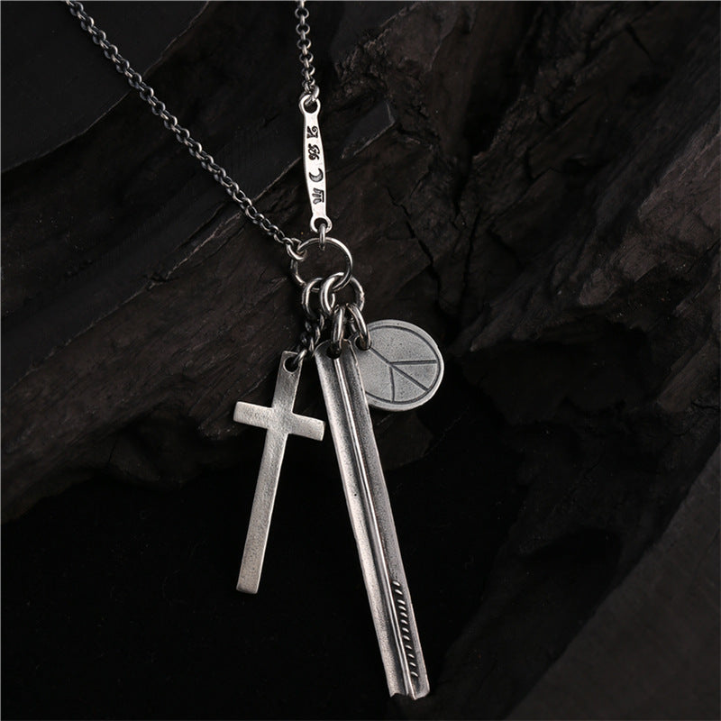Cross Peace Charms Necklace | 925 Silver