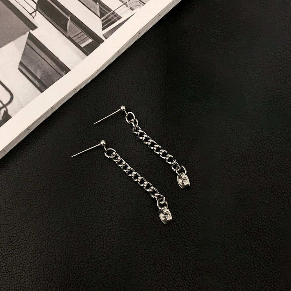 Link Chain Dangle Drop Stud Earrings Stainless Steel Harajuku, KPOP, TikTok Style