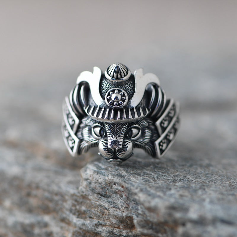 Silver Pirate Cat Ring