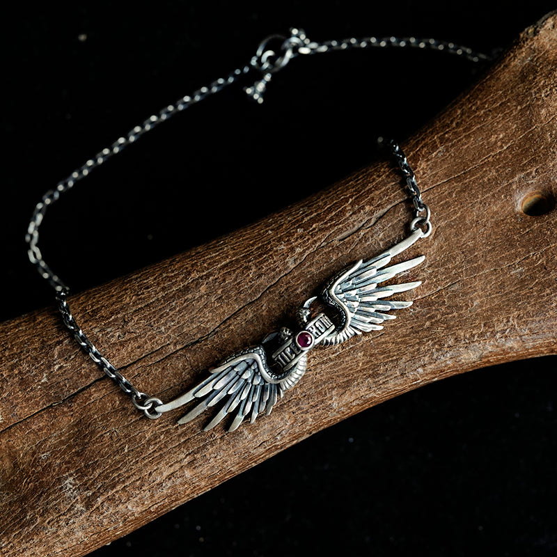 Angel Wings Silver Choker Necklace