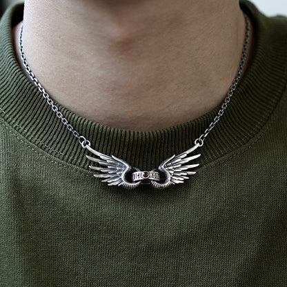 Angel Wings Silver Choker Necklace
