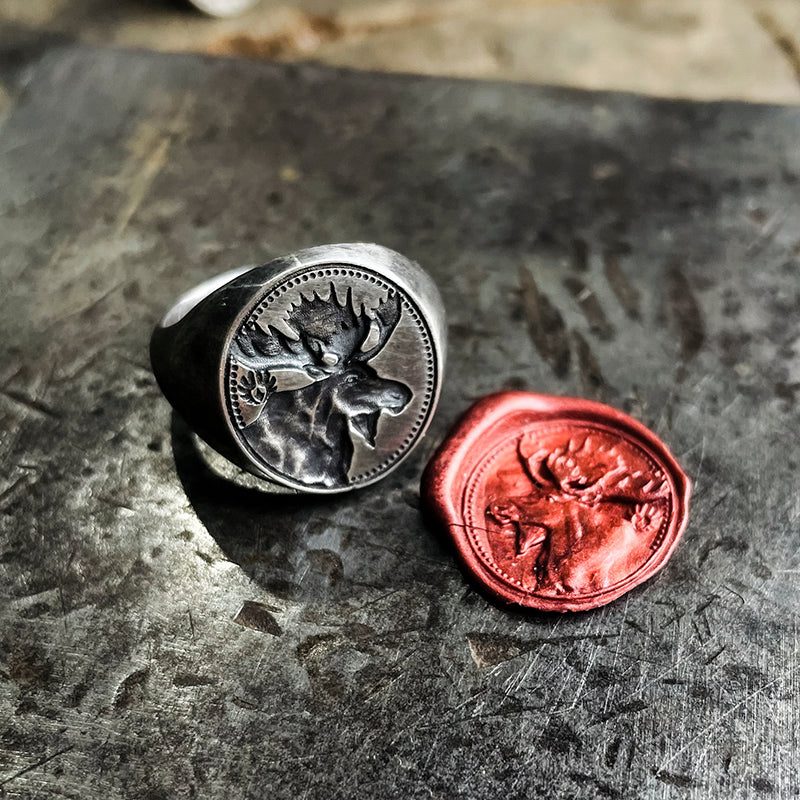 Eagle Shield Wax Stamp Signet Ring