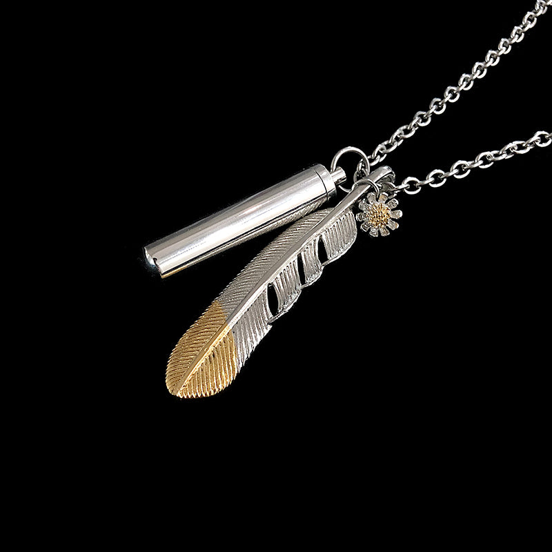 Daisy Feather Elements Stainless Steel Necklace G-Dragon KPOP Style