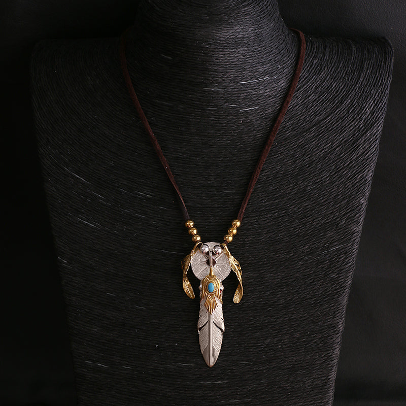 Silver Feather Setup Necklace