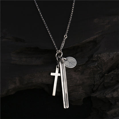 Cross Peace Charms Necklace | 925 Silver