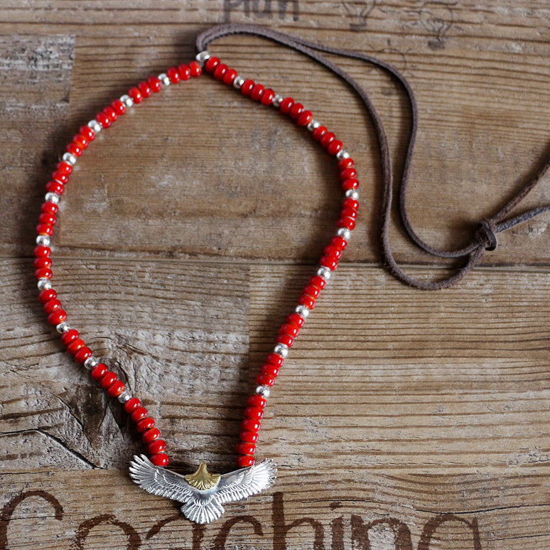Eagle (S) Beaded Necklace | 925 Silver