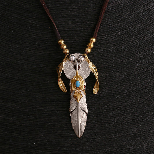 Silver Feather Setup Necklace