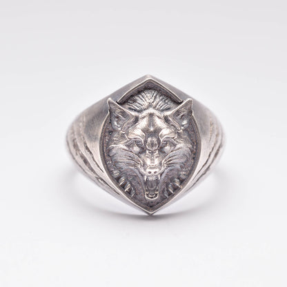 3D Wild Wolf Silver 18K Gold Ring Animal Jewelry