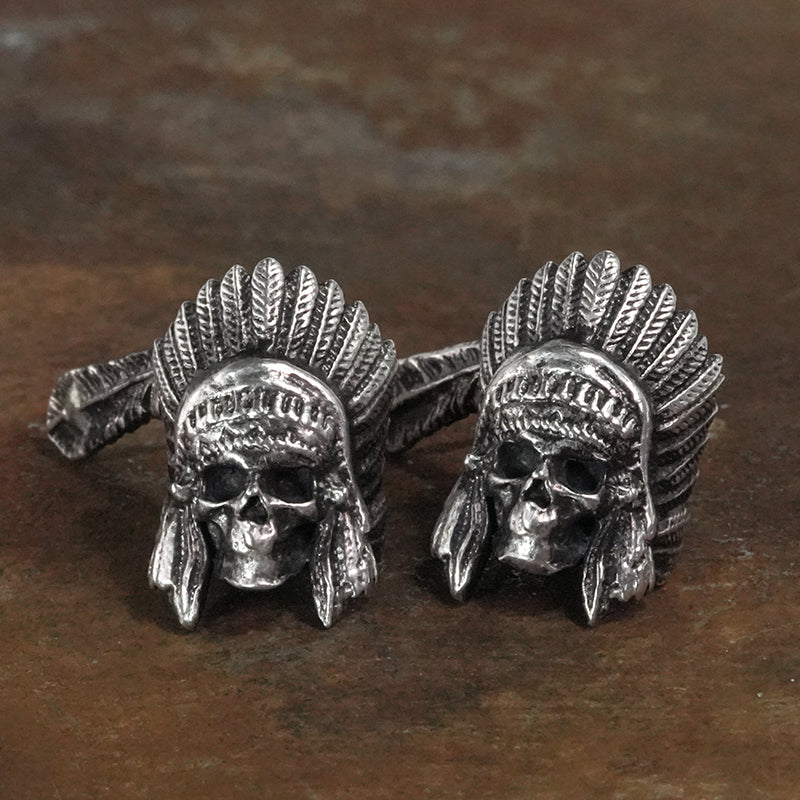 Indian Skull Silver Stud Earring