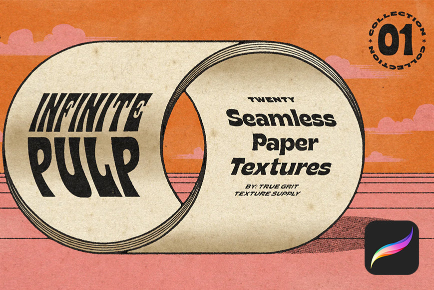Infinite Pulp 01 - Procreate 20款專用紙紋素材 無縫紋理紙張