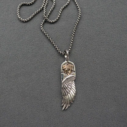 Eye of Horus Egyptian Angel's Wing Pendant Necklace