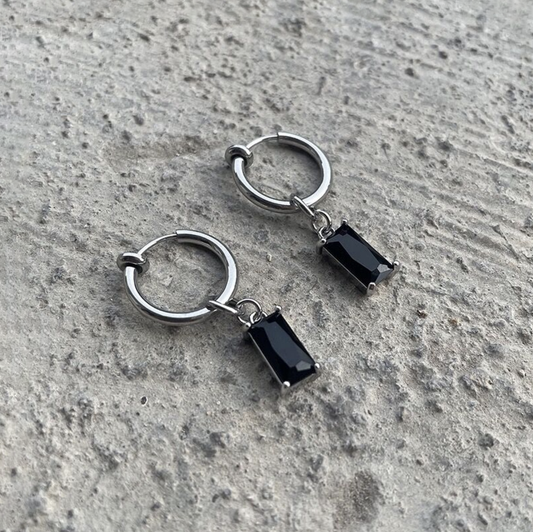 原宿雜誌 簡約高感十字鋯石耳夾耳環 E4003