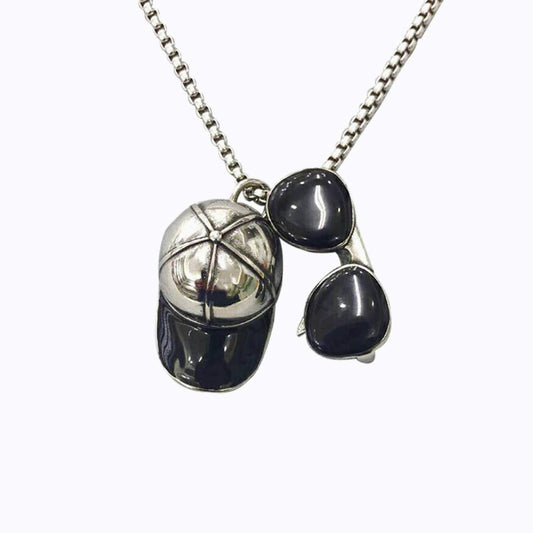 嘻哈Hip-hop 潮人帽 墨镜 吊飾項鍊 N1074