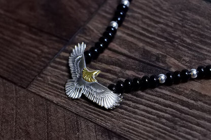 Eagle (S) Beaded Necklace | 925 Silver