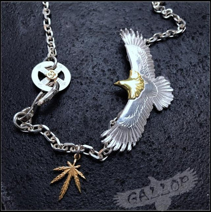 Japanese Celebrity Style Spread Eagle Silver Pendant Necklace