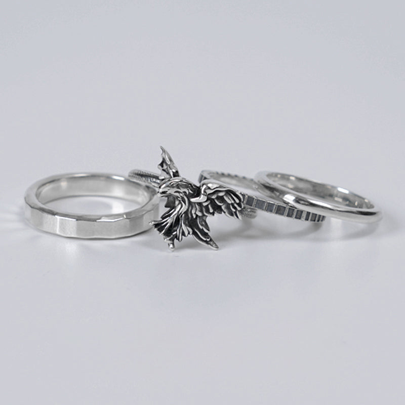 4 Ring Combo, Eagle Ring | 925 Silver