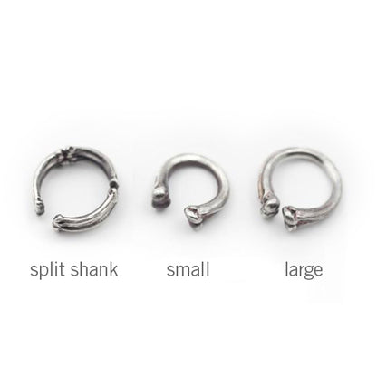 Silver Shank Bone Punk Ring