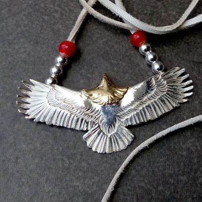 Takahashi Goro’s Native American Style Spread Eagle Sterling Silver Necklace