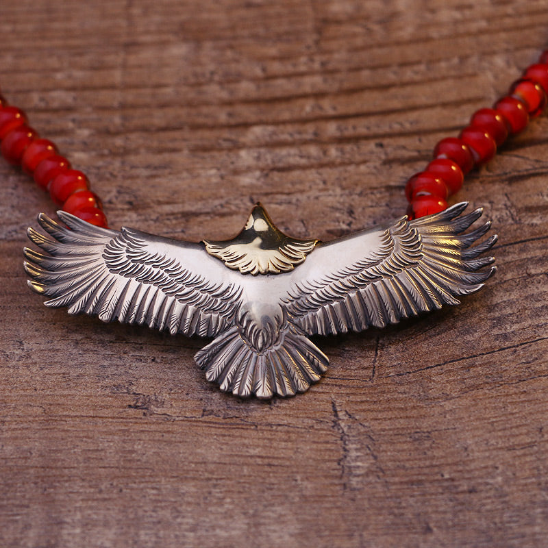 Japanese Eagle (L) Beaded Necklace
