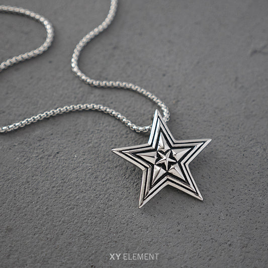 Starburst Stainless Steel Pendant Necklace