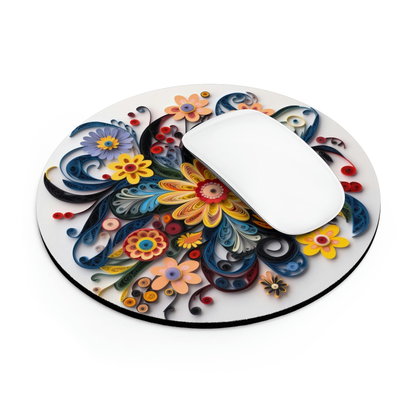 Folk Art Decorative Rosemaling Paper Quilling Mouse Pad (1) 2 Shapes